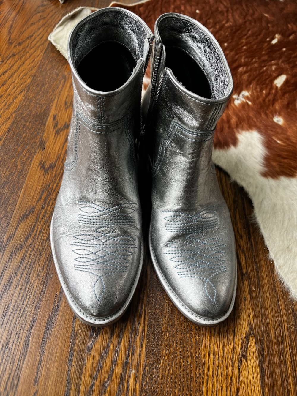 Zadig & Voltaire Paris western boots silver